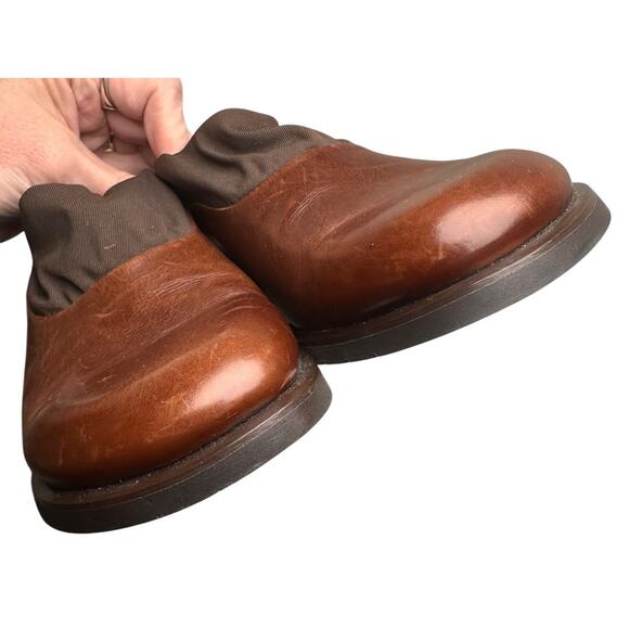 Think! Shoes Womens 6 Sz 36 Brown Leather Slip On Clogs Loafers Comfort Career - Picture 3 of 16